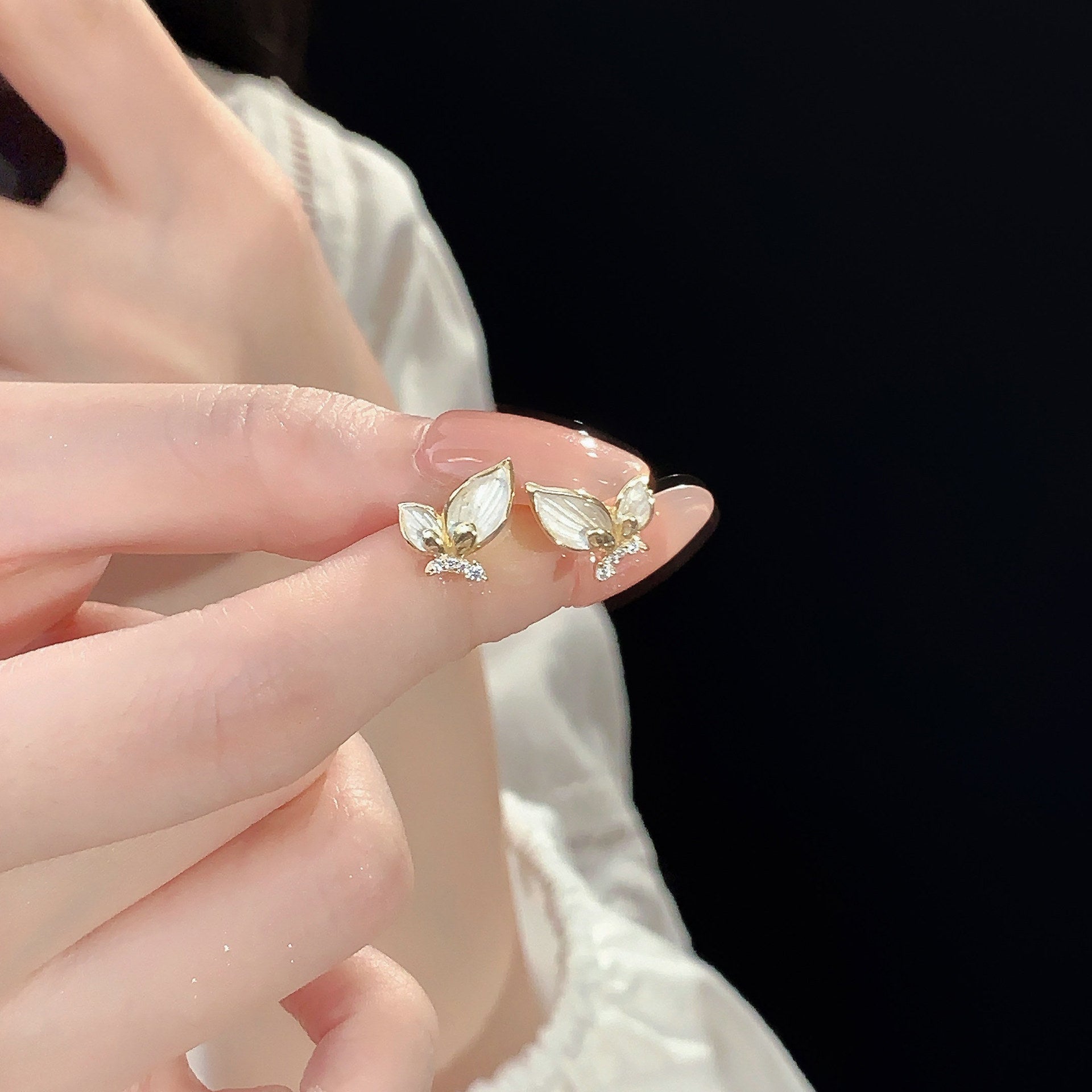 925 sterling silver butterfly earrings - golden