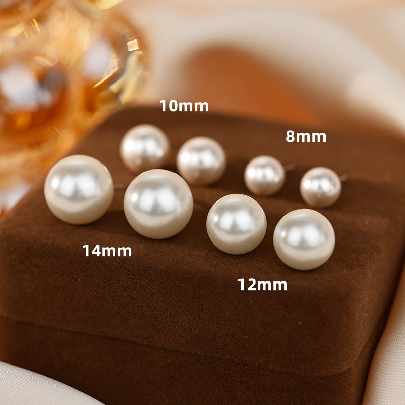 S925 pure silver pearl earrings