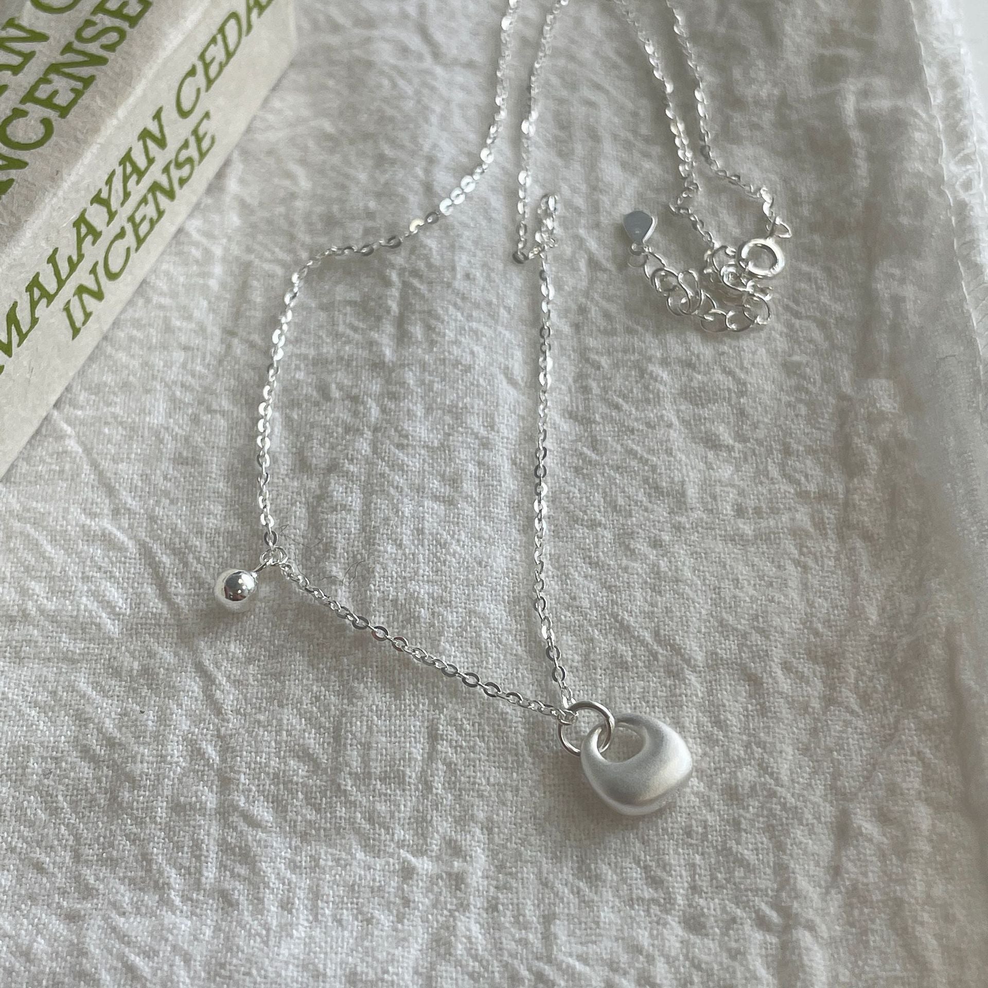 S925 sterling silver pendant necklace - silvery