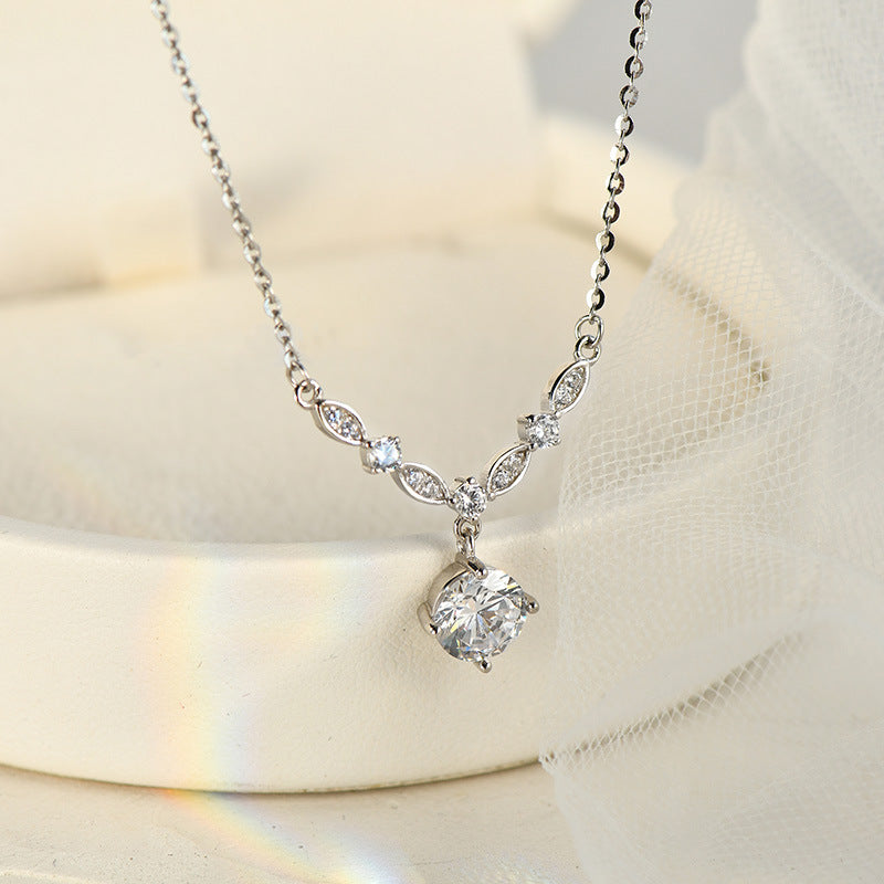 Sparkling Zirconia Necklace - Silver