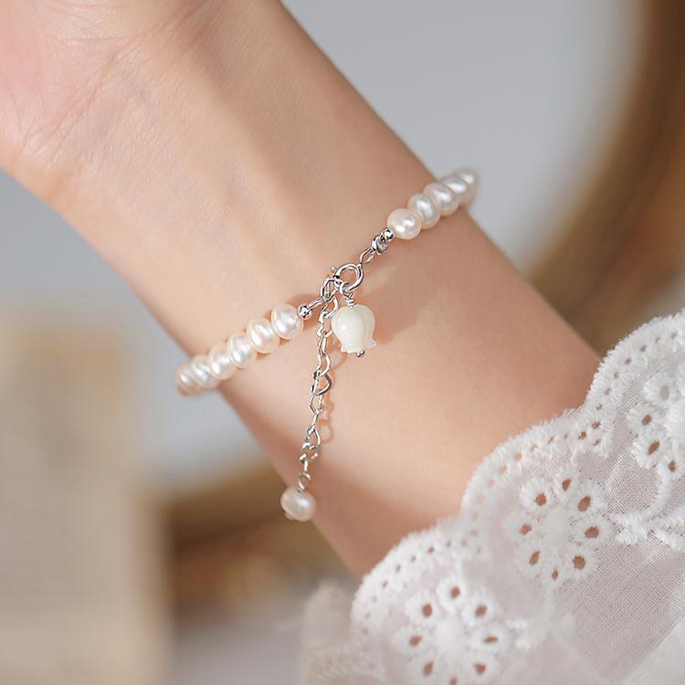 925 sterling silver freshwater pearl bracelet