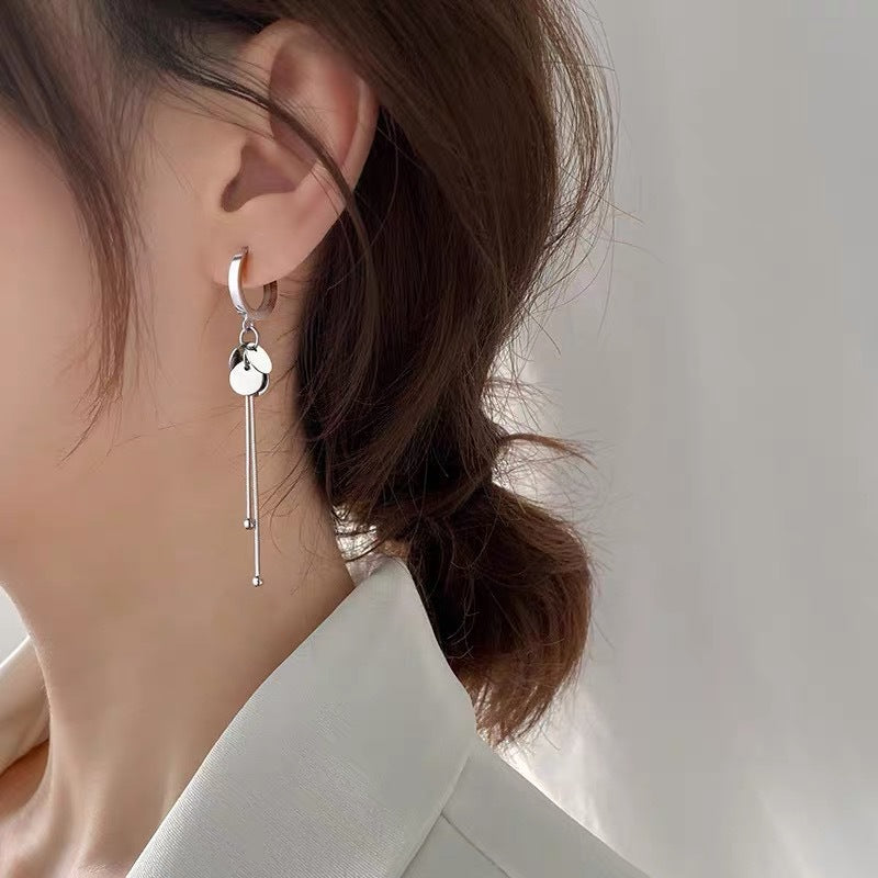 925 sterling silver tassel ear buckle - silvery