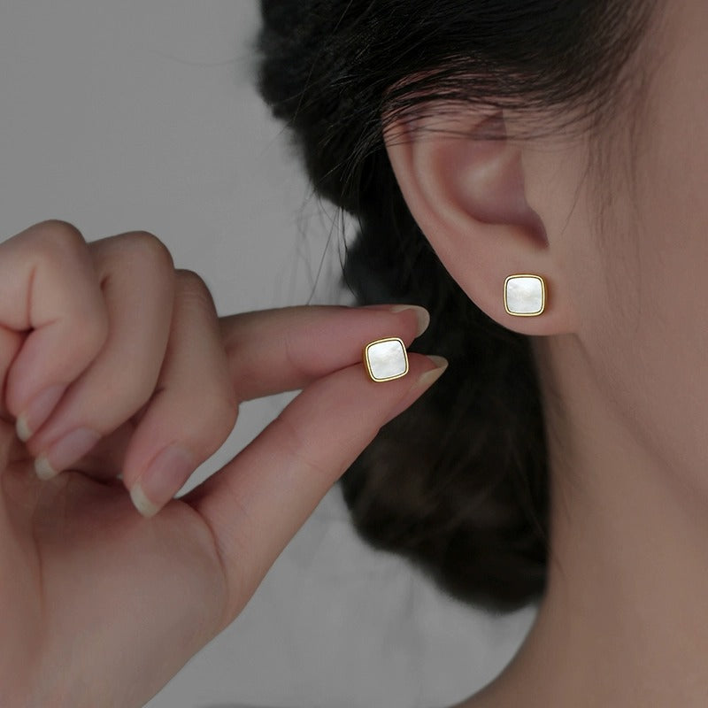 925 sterling silver square earrings