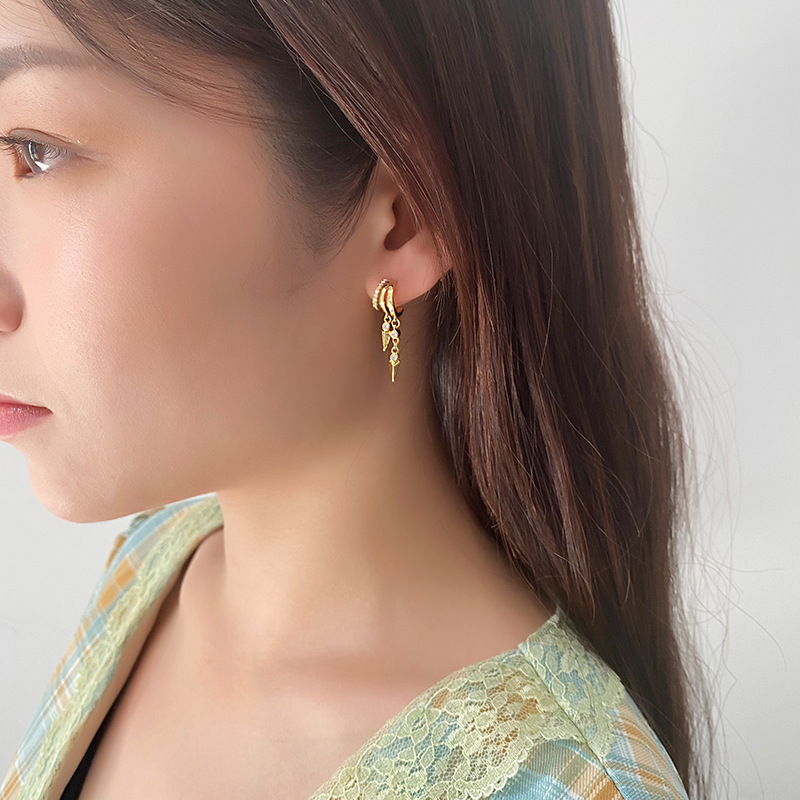 S925 Sterling Silver Zircon Stud Earrings (Ear tips not included)