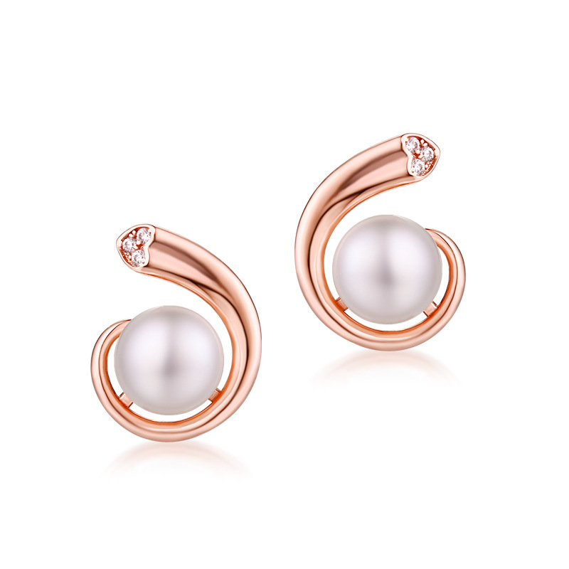 S925 Sterling Silver Gold-Plated Pearl Earrings