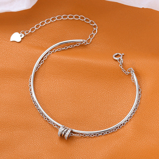 S925 sterling silver double-layer design bracelet