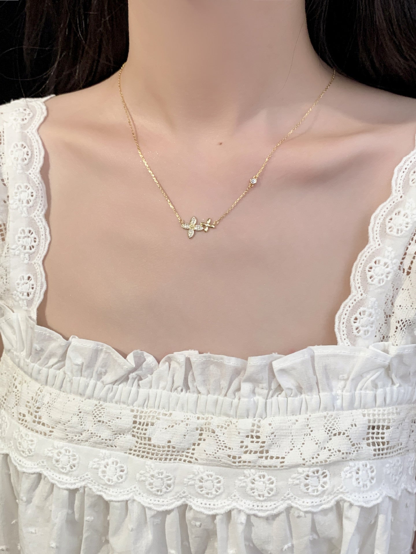 925 pure silver four-leaf clover necklace