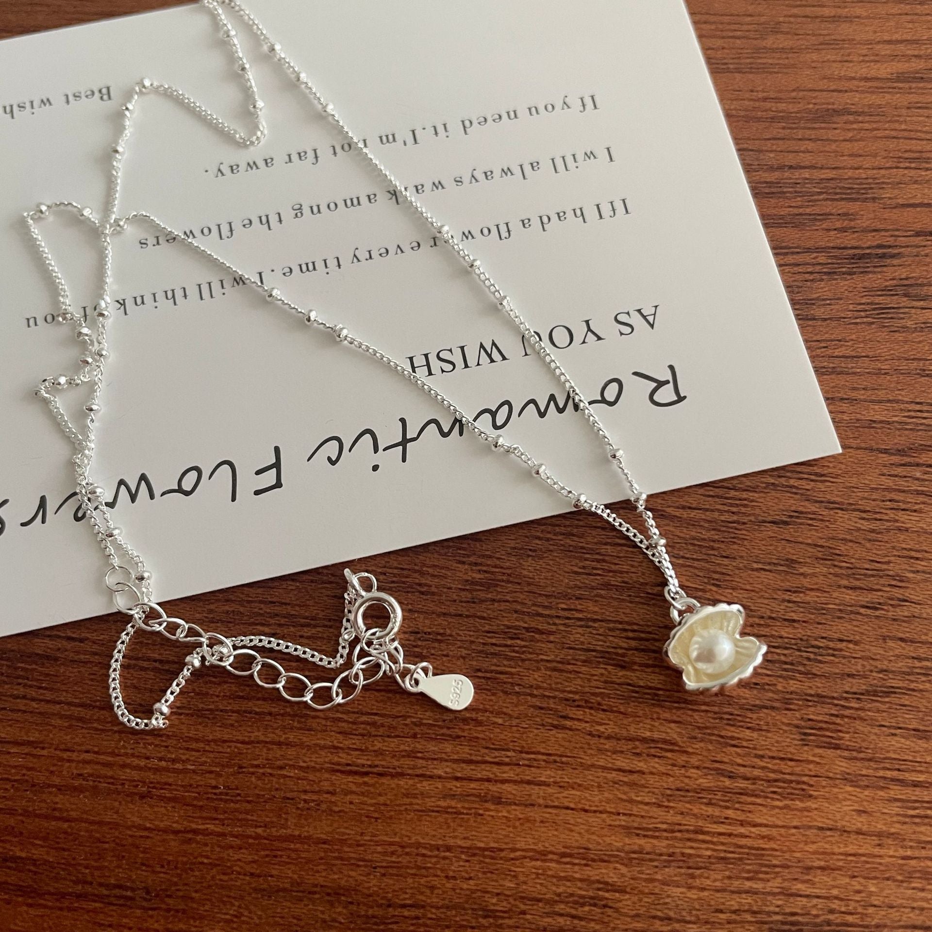 925 Silver Shell Pearl Necklace