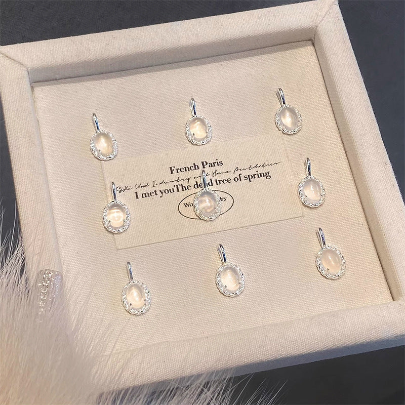 S925 pure silver chalcedony necklace