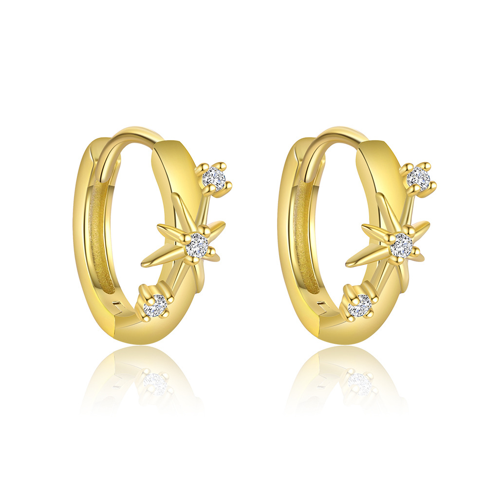 S925 Sterling Silver Starburst Micro-Pave Stud Earrings