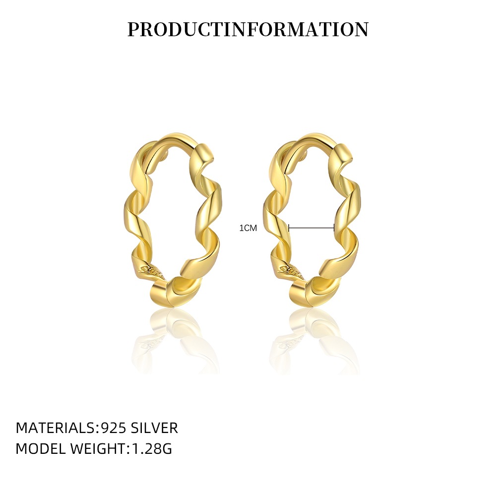 S925 Sterling Silver Round Hoop Earrings