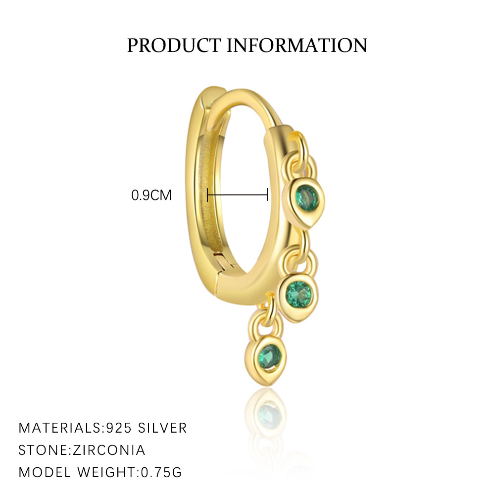 S925 Sterling Silver Zircon Stud Earrings