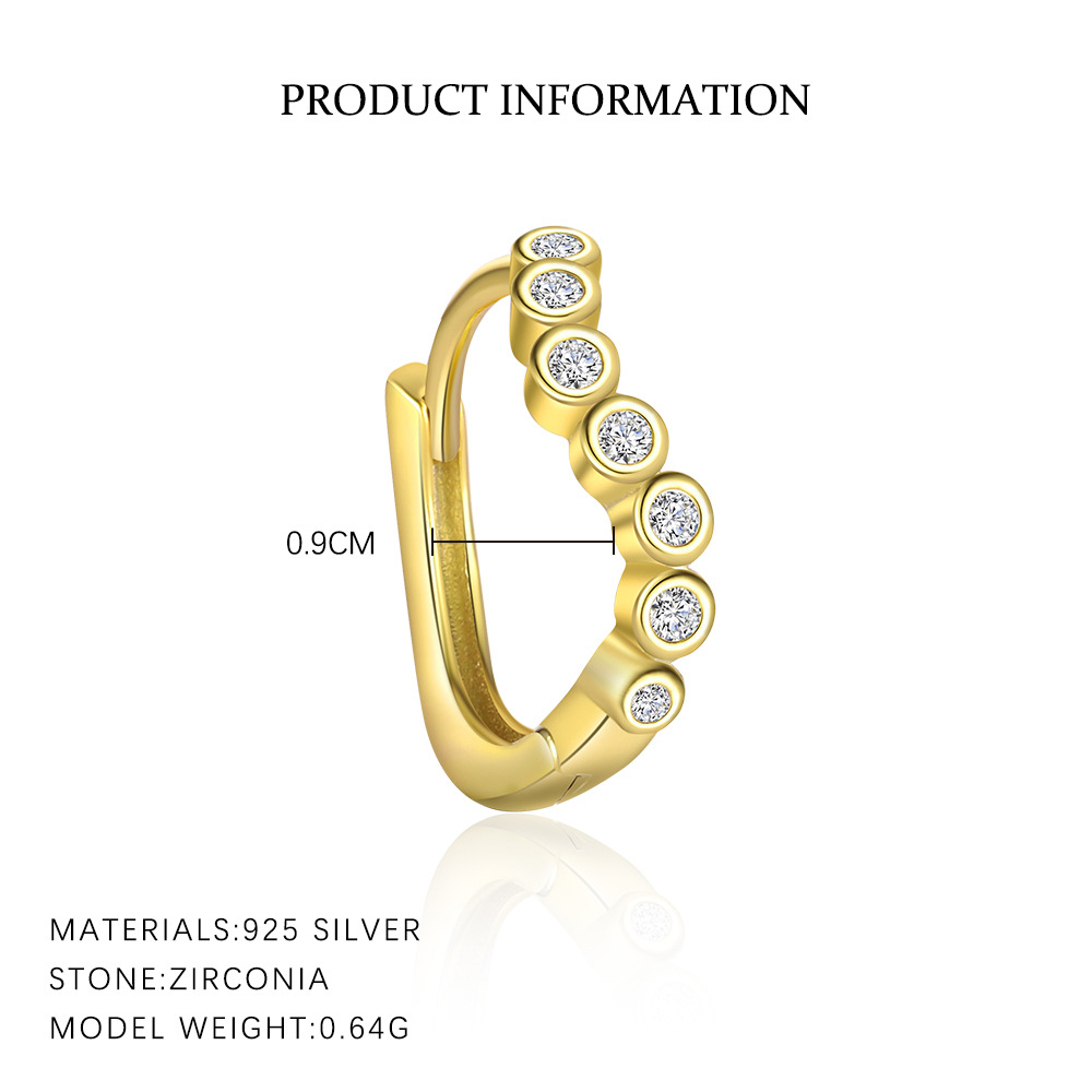 S925 Sterling Silver Earrings with High-Sparkle Zirconia