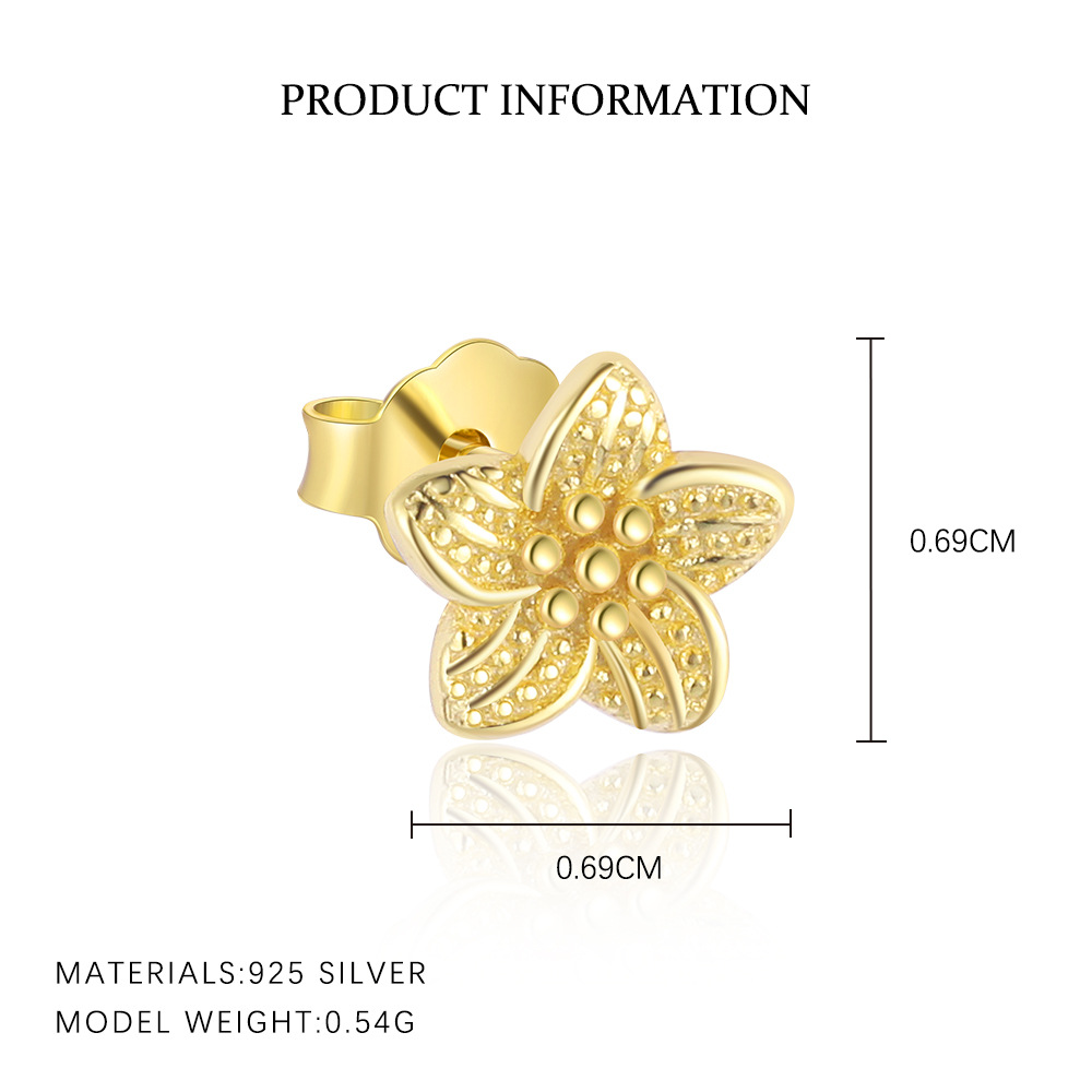 S925 sterling silver stud earrings with cubic zirconia