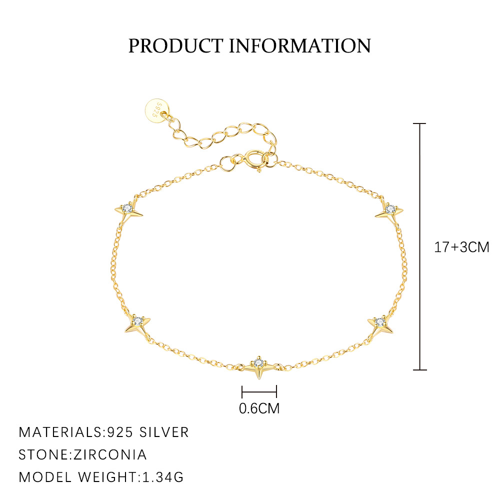 S925 Sterling Silver Bracelet Set with Zirconia