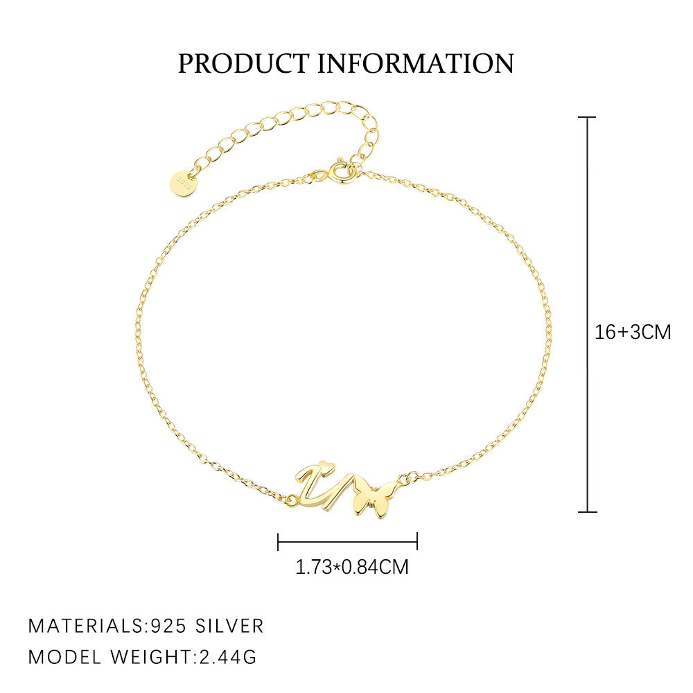 S925 Sterling Silver 26-Letter Bracelet