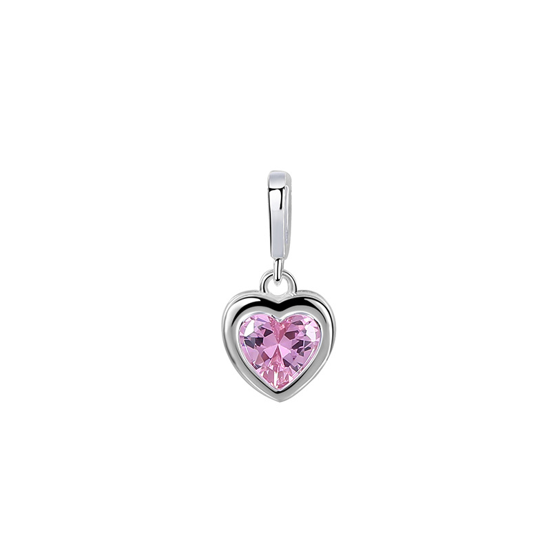 925 Sterling Silver Heart-Shaped Zirconia Pendant