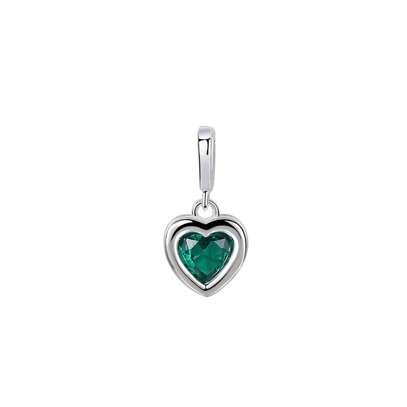925 Sterling Silver Heart-Shaped Zirconia Pendant