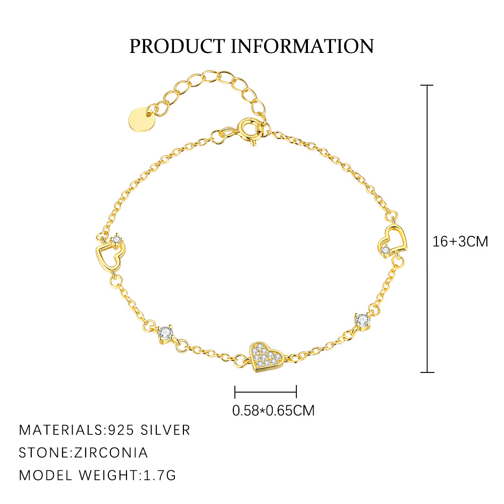 S925 Sterling Silver and Zircon Bracelet