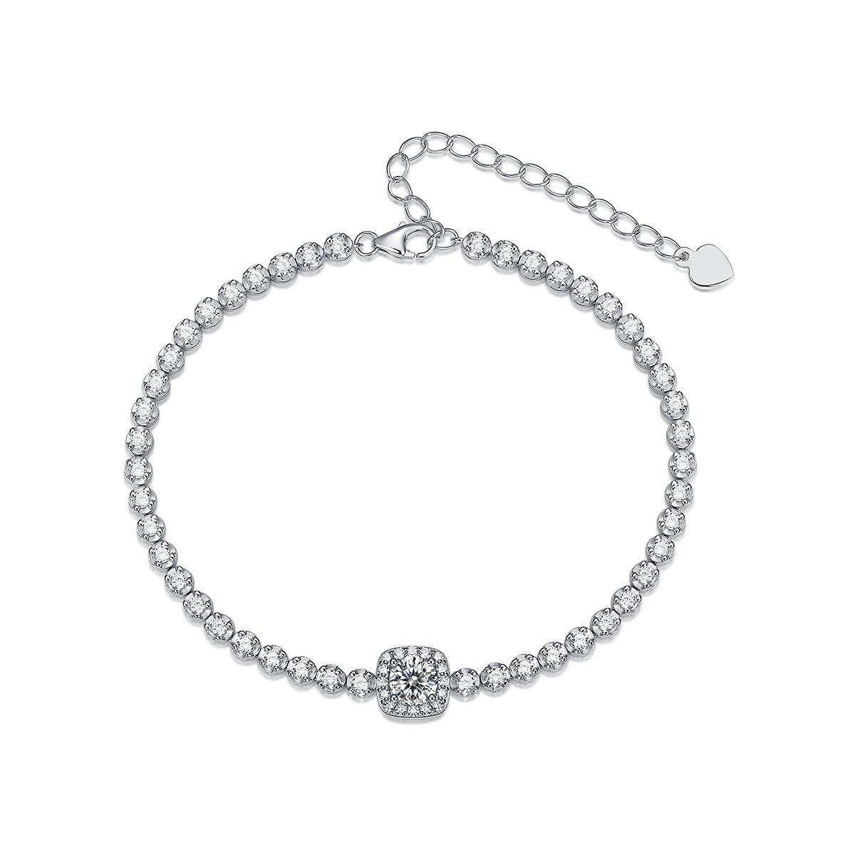 S925 Silver Moissanite Christmas Bracelet