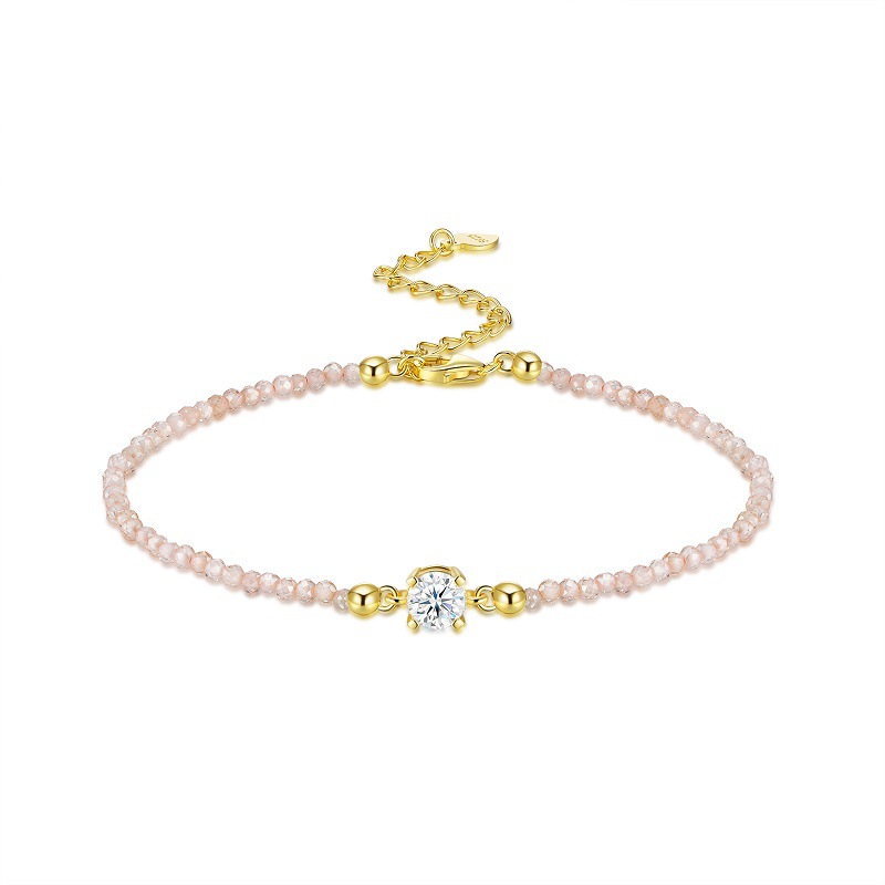 S925 Silver Gold-Plated Moissanite Bracelet (Non-Fading)