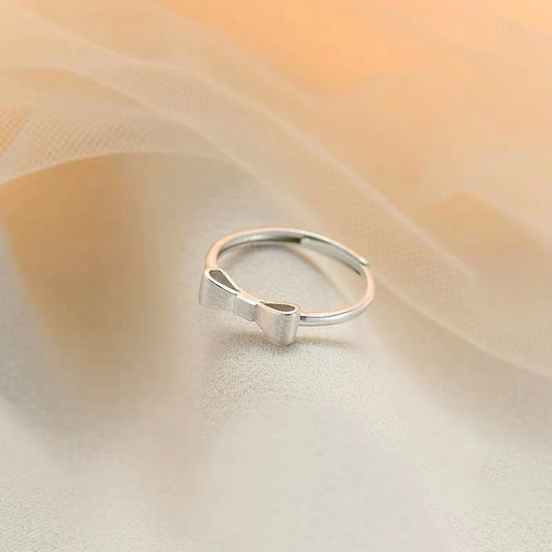 925 sterling silver bowknot ring - silvery