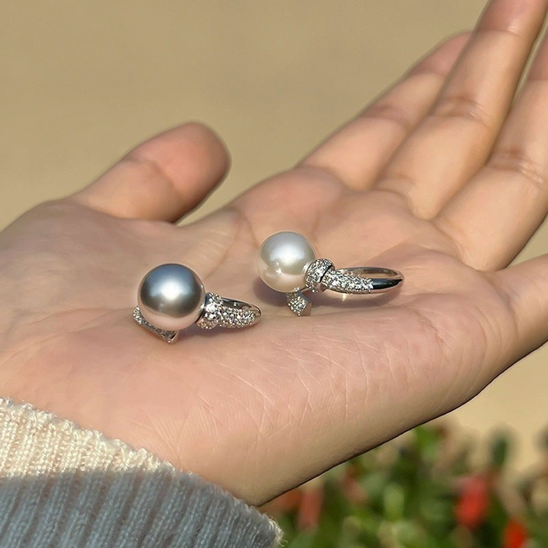S925 sterling silver pearl ring