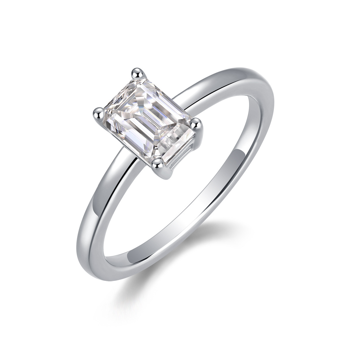 S925 Silver Ring with Fancy-Cut Moissanite