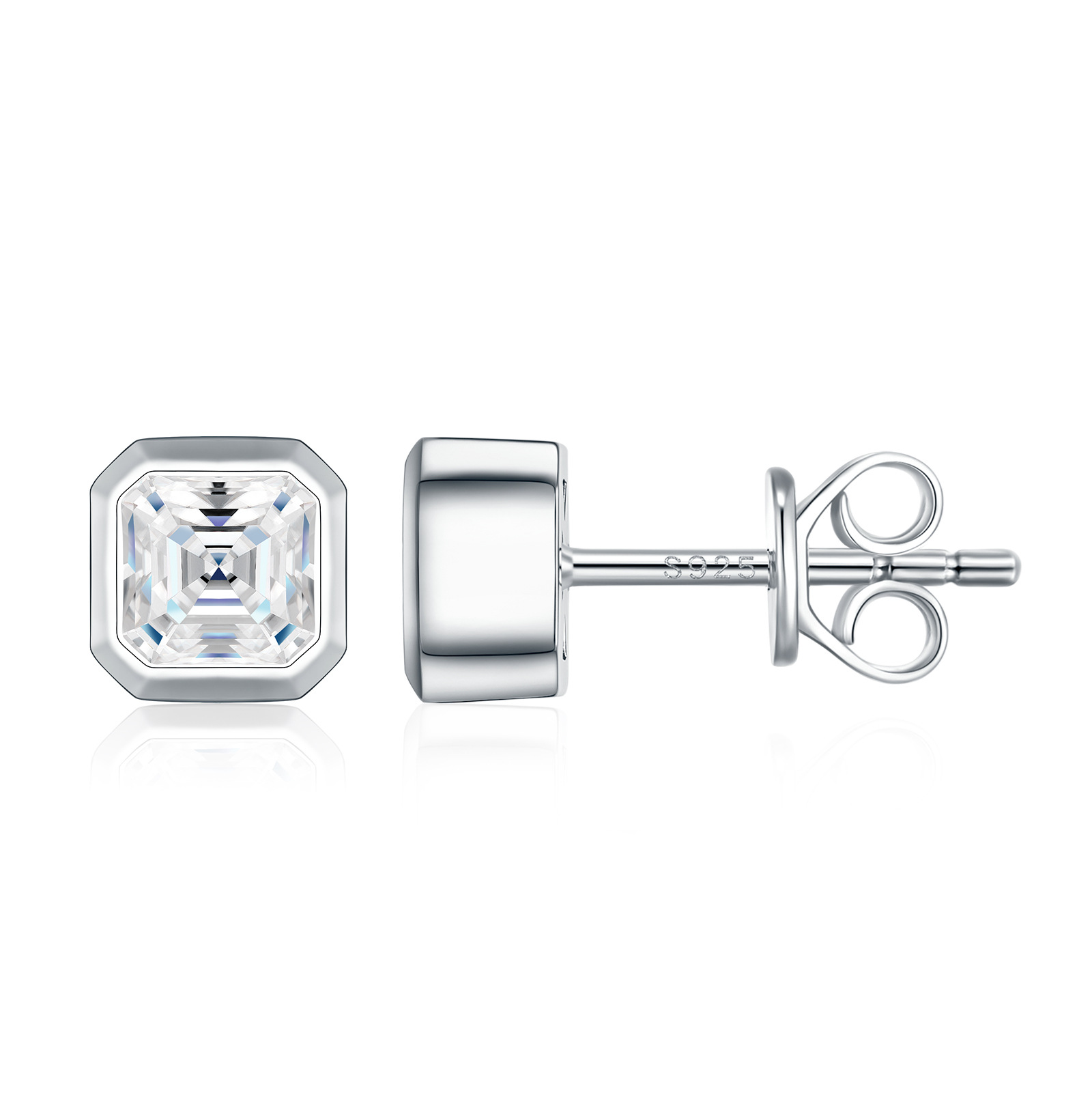 S925 Sterling Silver Moissanite Stud Earrings