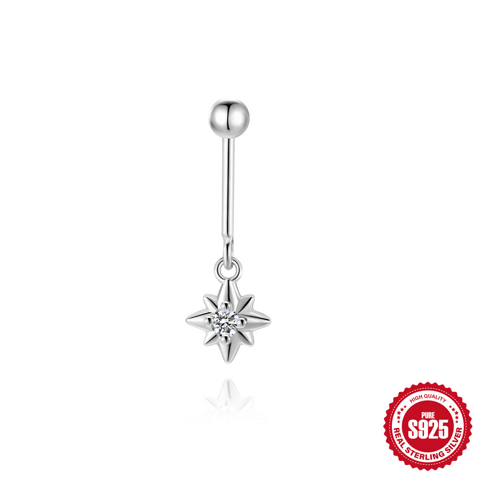S925 Sterling Silver Bow Moissanite Flat-Back Threaded Cartilage Stud