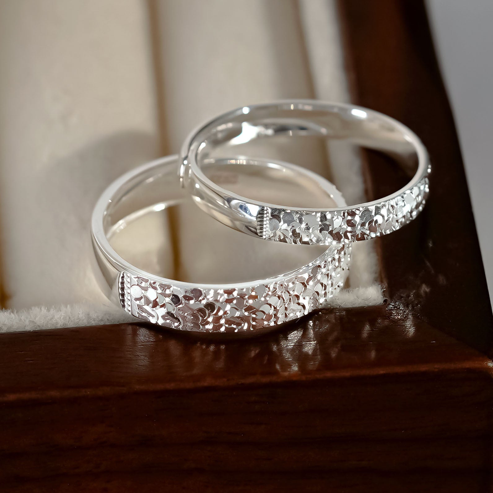 S925 sterling silver sparkling open ring