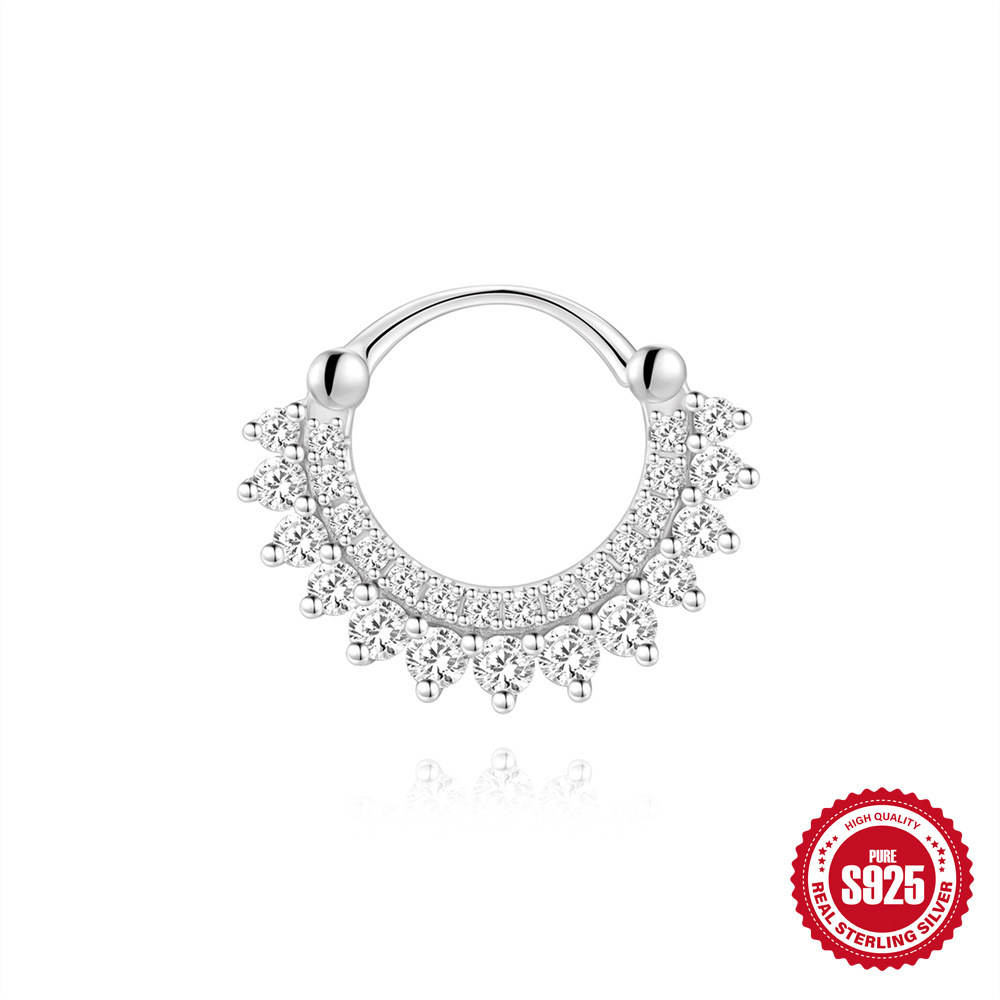 S925 Sterling Silver Moissanite Classic Bezel-Set Round Screw-Back Earrings