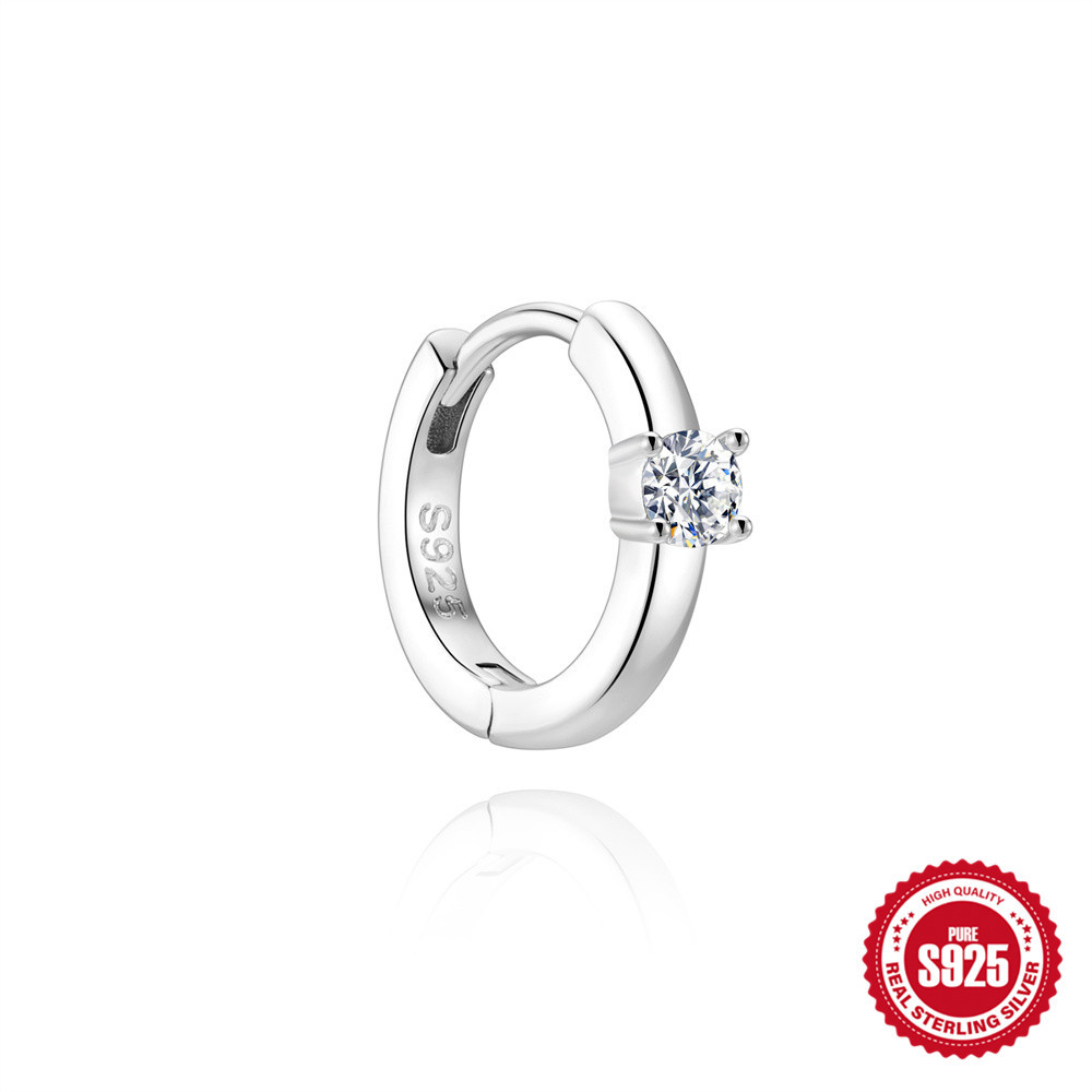 S925 Sterling Silver Moissanite Smooth-Finish Earrings