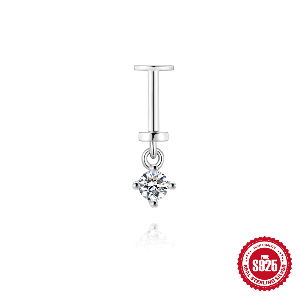 S925 Sterling Silver Moissanite 16G Cartilage Stud(Single unit)