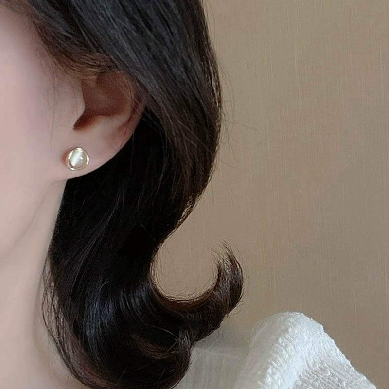 925 sterling silver cat eye stone earrings