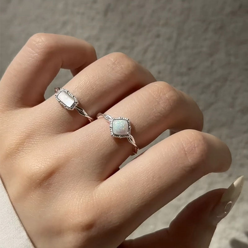 S925 sterling silver shell ring