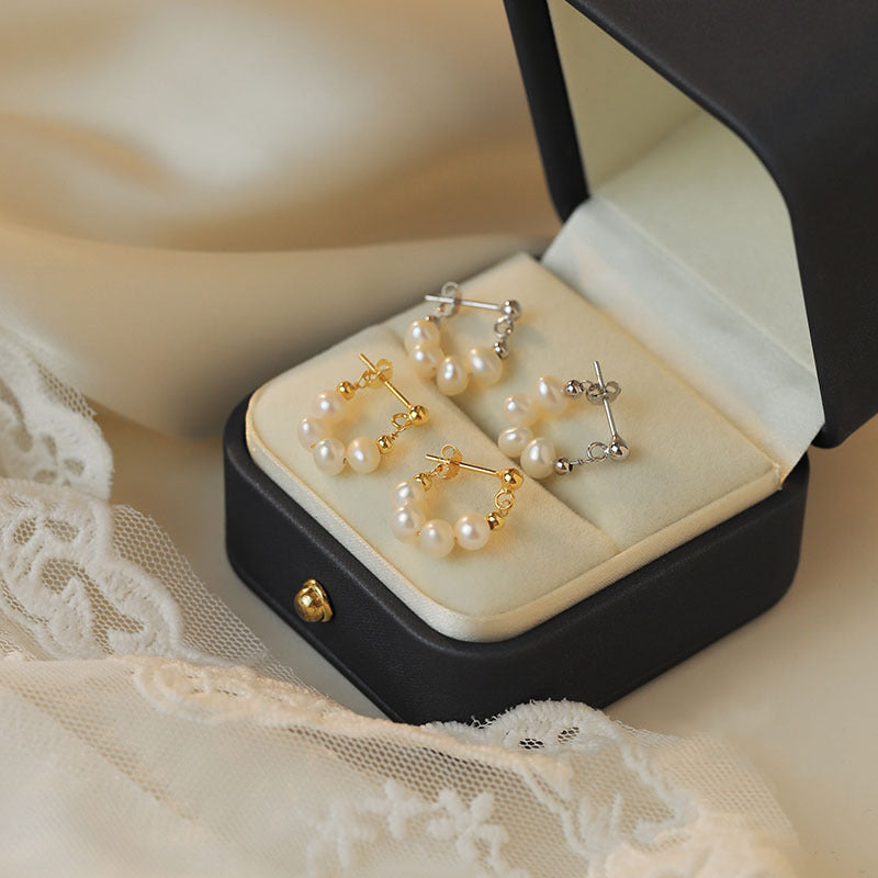 925 sterling silver freshwater pearl earrings