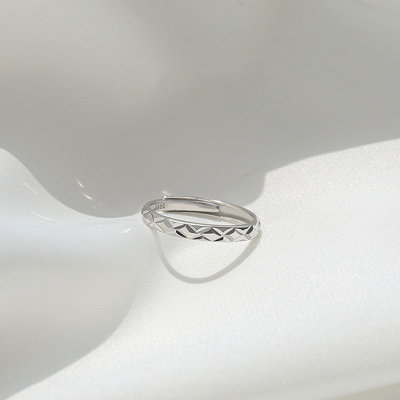 925 sterling silver open-end ring - silvery