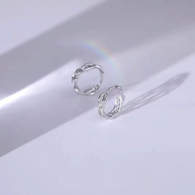 925 sterling silver ear buckle - silvery