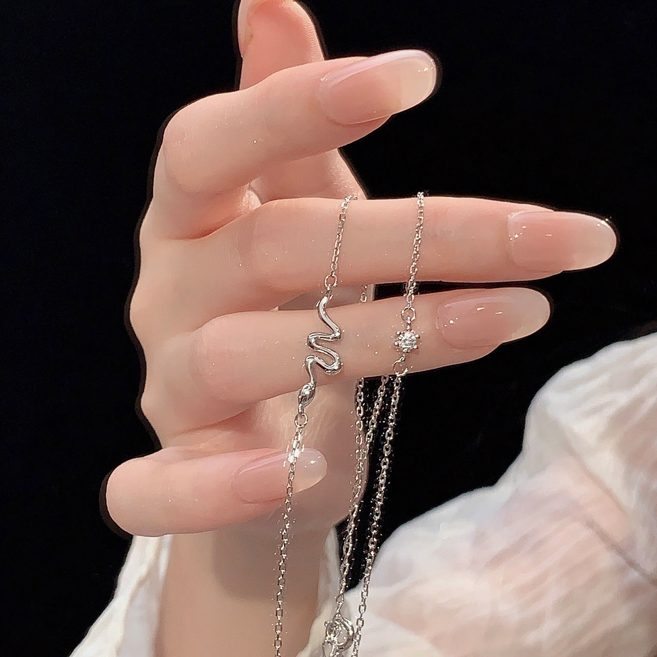 S925 sterling silver double-layer bracelet