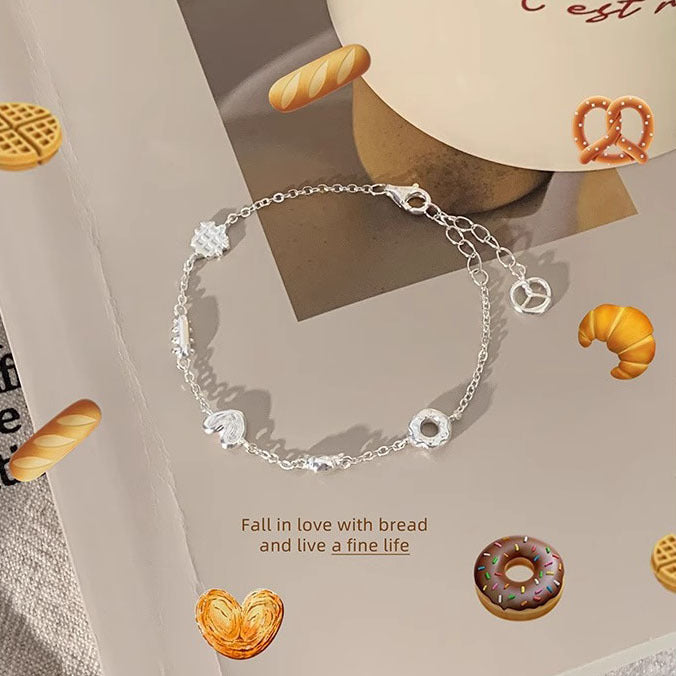 S925 Silver Bread Accessory Bracelet - Silvery