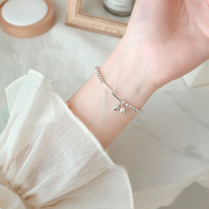 925 sterling silver bell bracelet - silvery