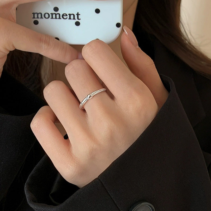 925 sterling silver open-end ring - silvery