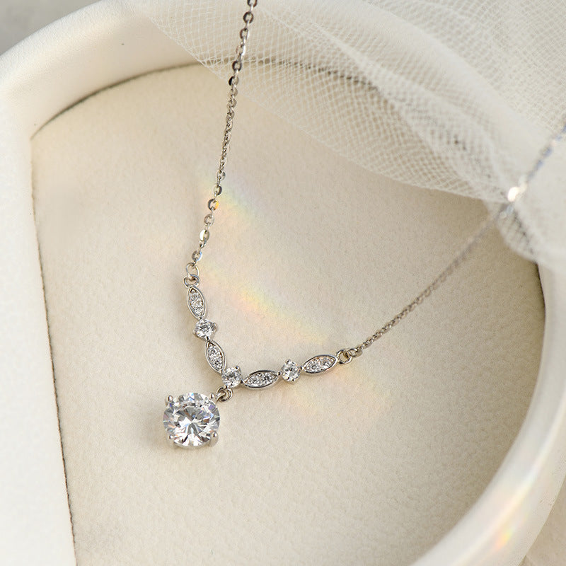 Sparkling Zirconia Necklace - Silver