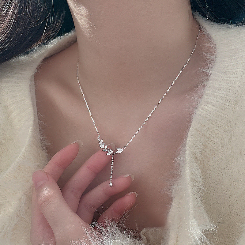 925 sterling silver wheat pendant necklace