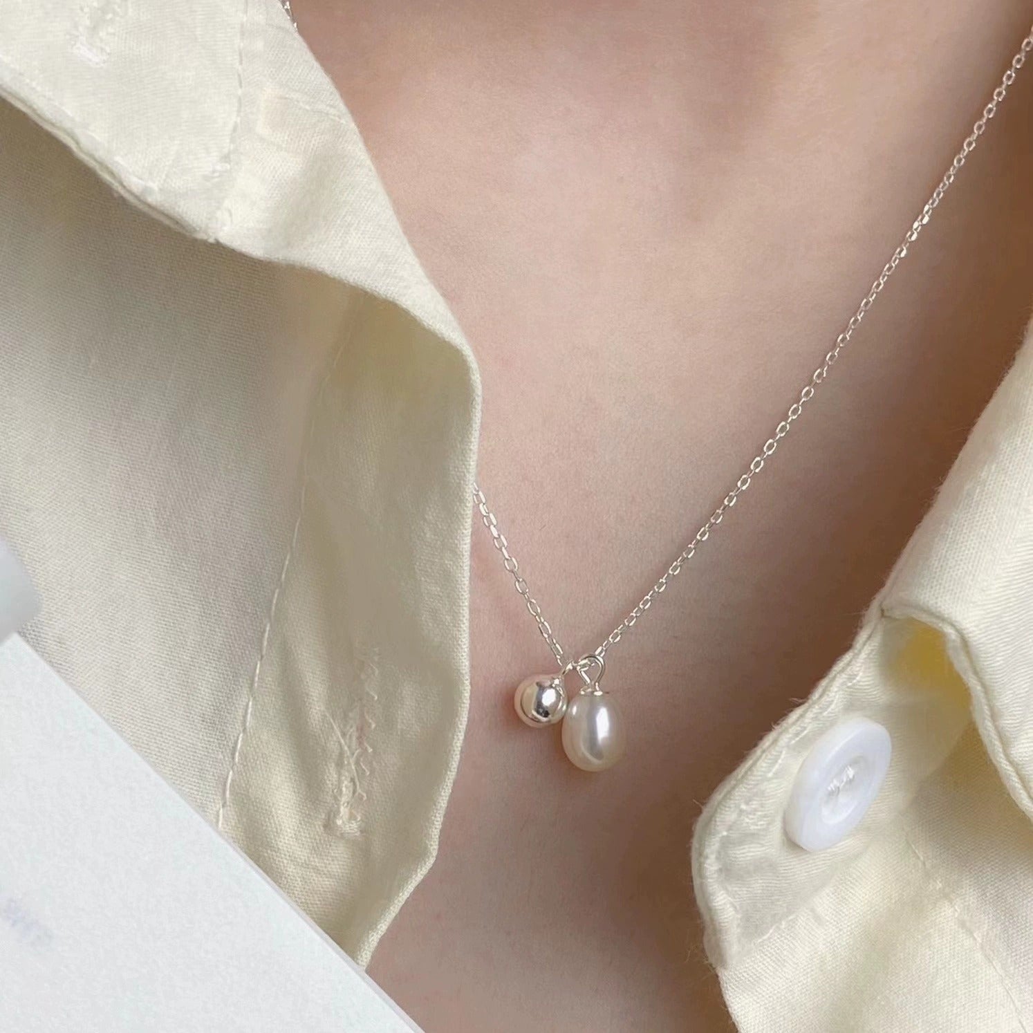 925 sterling silver freshwater pearl necklace