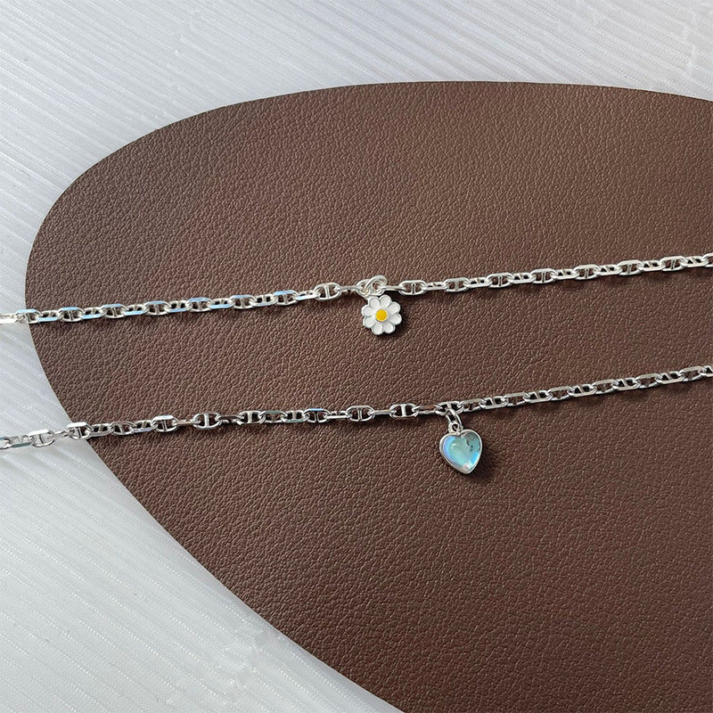 925 sterling silver heart bracelet - silvery