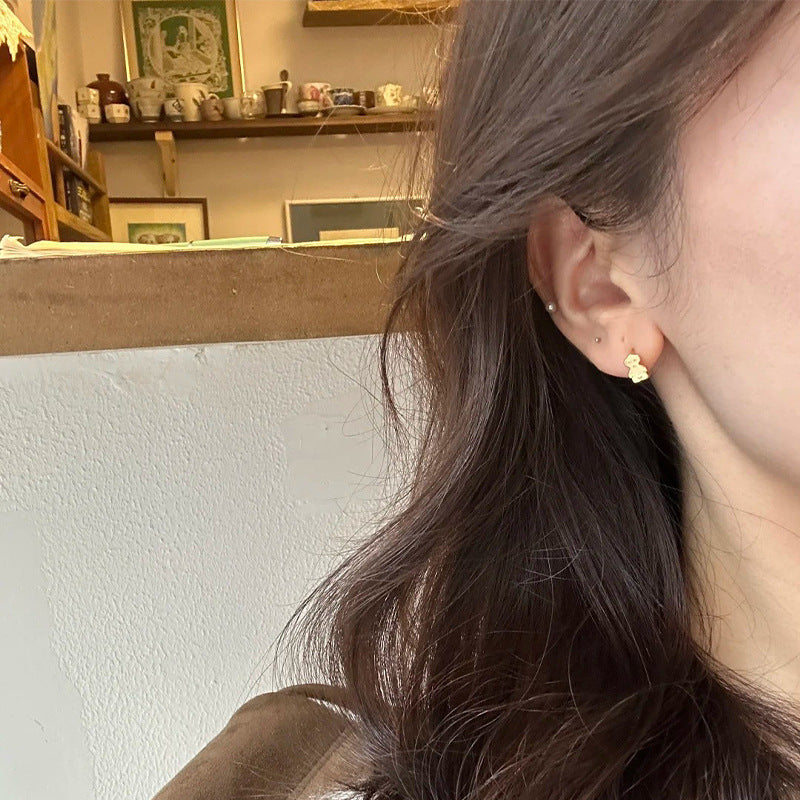 S925 sterling silver  earrings - golden