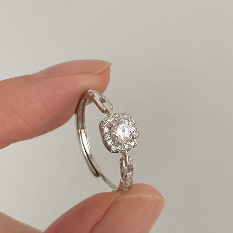 S925 sterling silver zircon ring