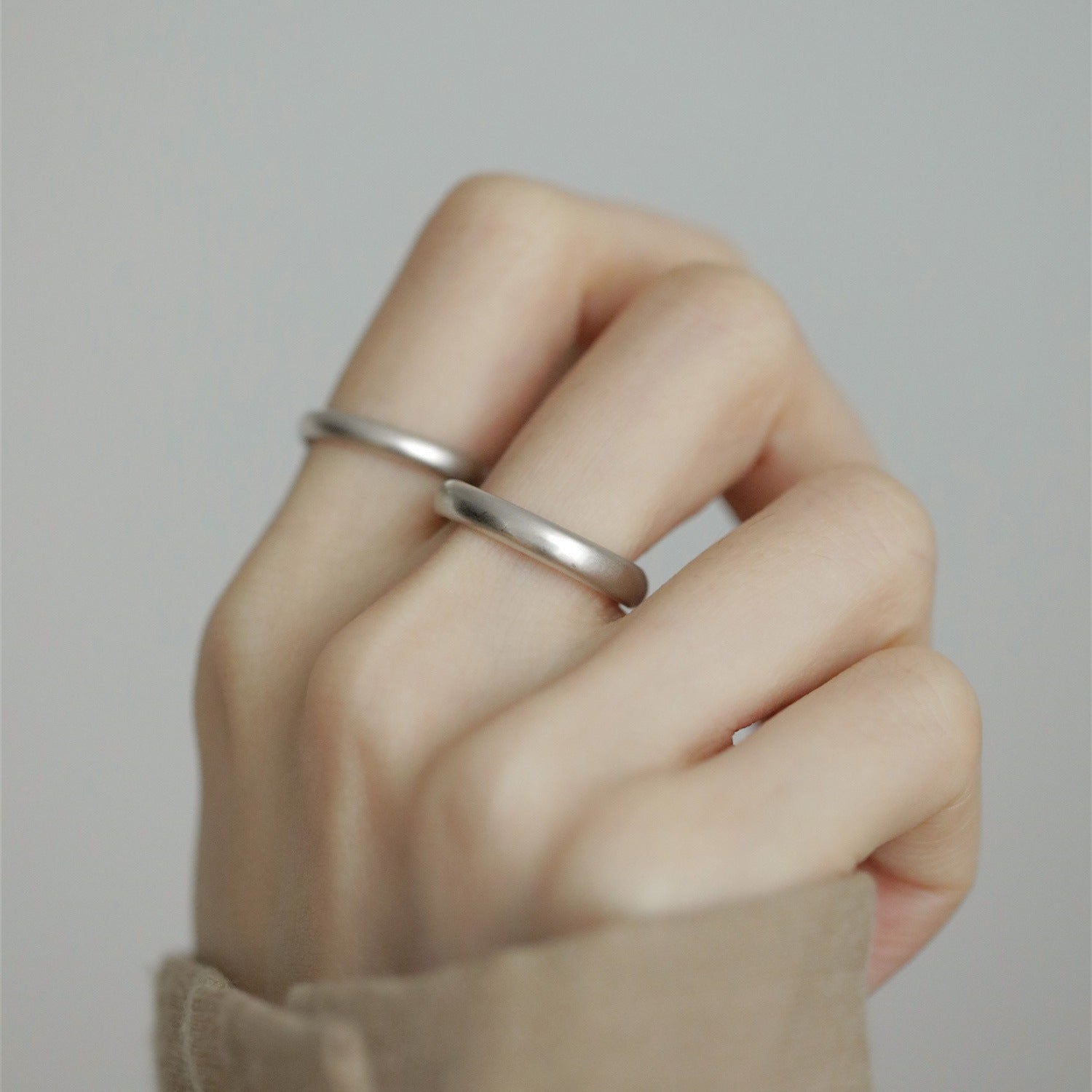 925 sterling silver couple ring matte matte ring